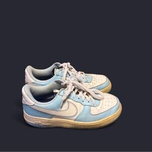 Nike Air Force 1 Low Light Blue and White Shoes